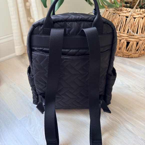Finsbury Park Black Quilt Ziptop Backpack - Picture 2 of 7